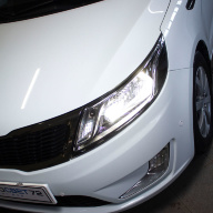 KIA Rio - замена ламп на светодиодные OSRAM LEDriving HL H4.