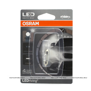 Светодиодная лампа C5W (31мм) Osram LEDriving холодный белый 6000K 6431CW-01B Светодиодная лампа C5W (31мм) Osram LEDriving холодный белый 6000K