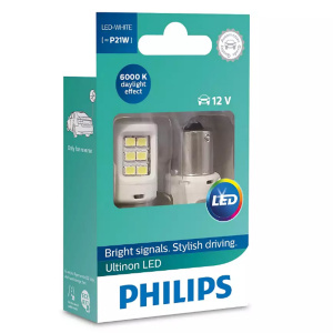 Светодиодные лампы P21W Philips Ultinon LED (белые) 11498ULWX2 