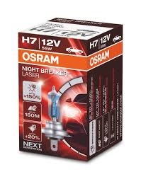 Лампа галогенная H7 12V 55W OSRAM Night breaker laser +150% 64210nl 